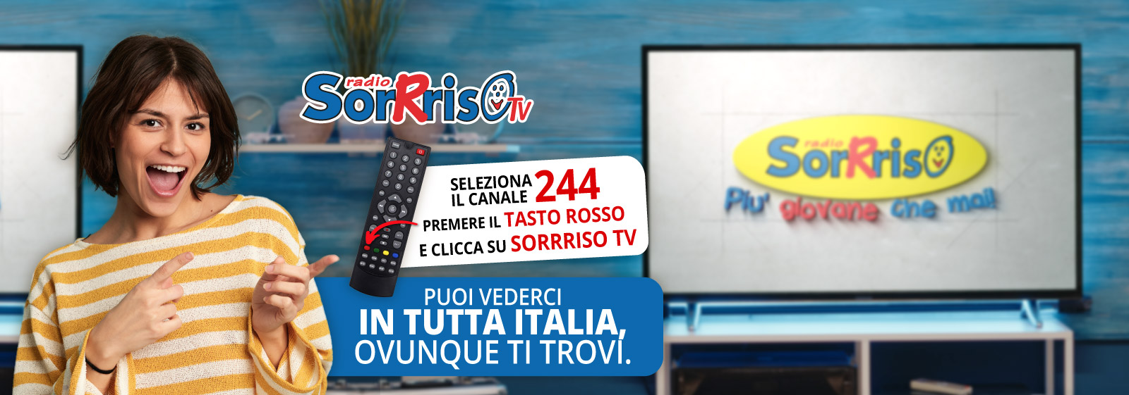 Canale 244 per vederci in tutta Italia